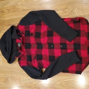 Mens's, Hollister, flannel/sweatshirt hoodie